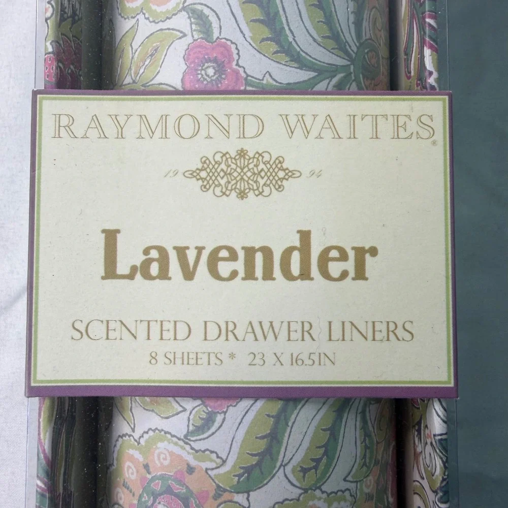 Raymond Waites Lavender Scented Drawer Liners 8 Sheets Floral Paisley 23x16.5
